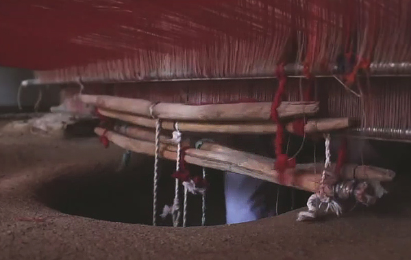 Rajasthan pit loom weaving