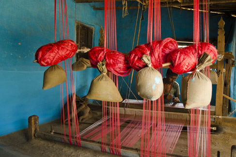 Silk weaving