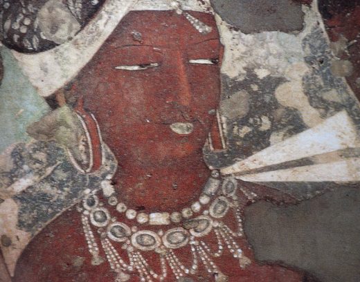 Ajanta painting with bead jewelry