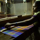 women weaving koorainadu sari