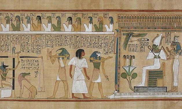 Use of ink in egyptian painting 